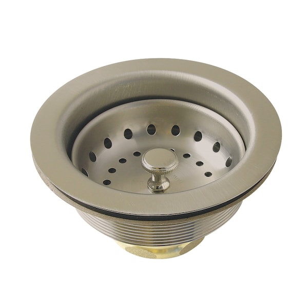 312 Inch Stainless Steel Kitchen Sink Basket Strainer, Brushed Nickel